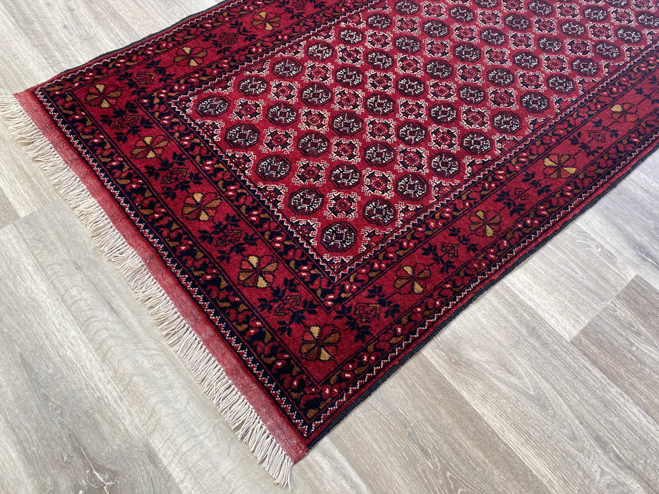 Afghan Hand Knotted Khoja Roshnai Hallway Runner Size: 287 x 90cm - Rugs Direct