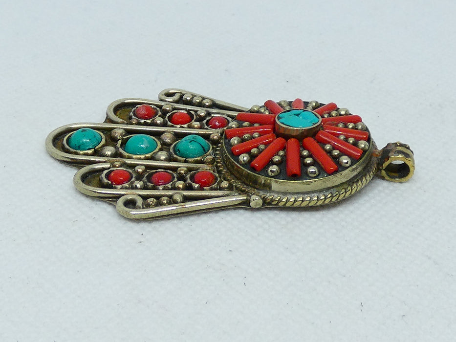 Nepalese Necklace Pendant, Handmade and Traditional - Rugs Direct