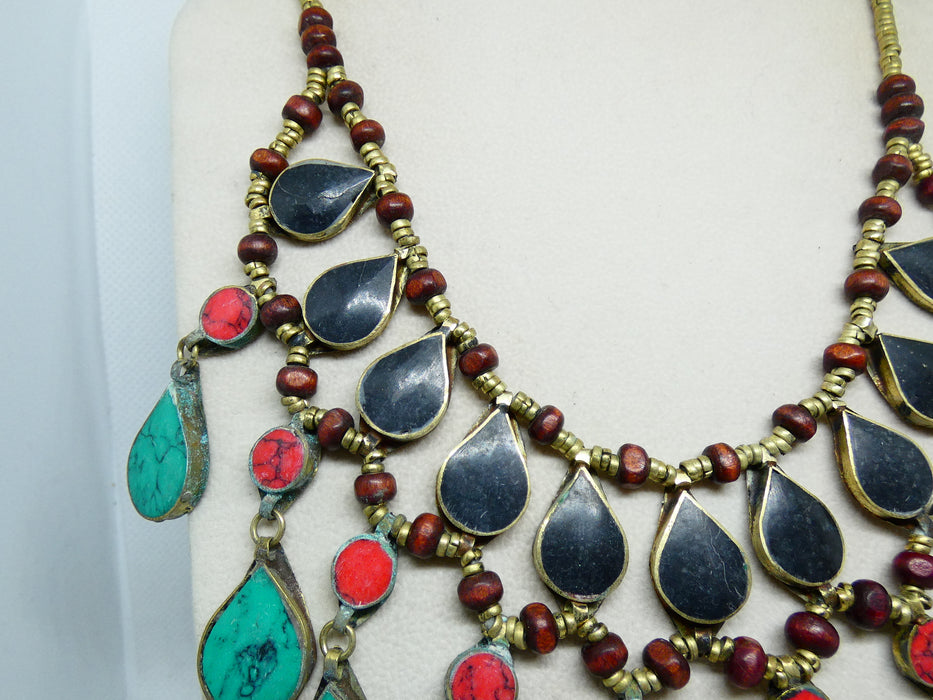 Afghan Tibetan Necklace, Handmade and Traditional - Rugs Direct