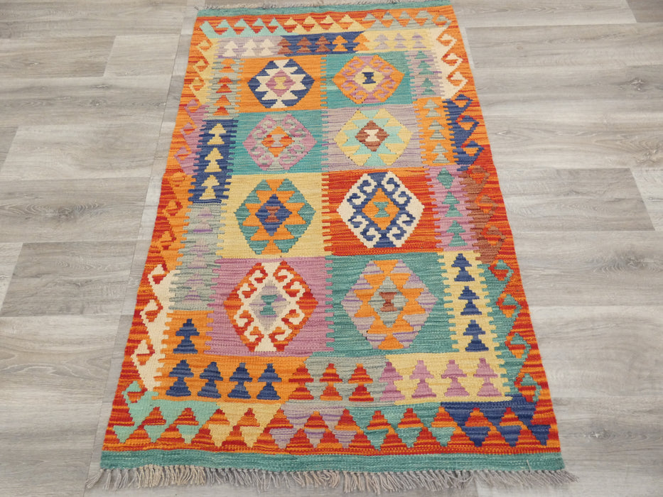 Afghan Hand Made Choubi Kilim Rug Size: 145 x 93cm - Rugs Direct