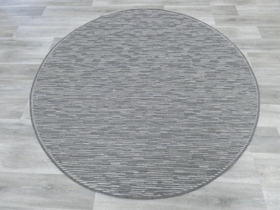 High Line Flatweave Pure Wool Round Grey Rug — Rugs Direct