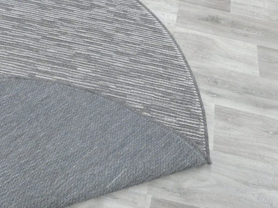 High Line Flatweave Pure Wool Round Grey Rug — Rugs Direct